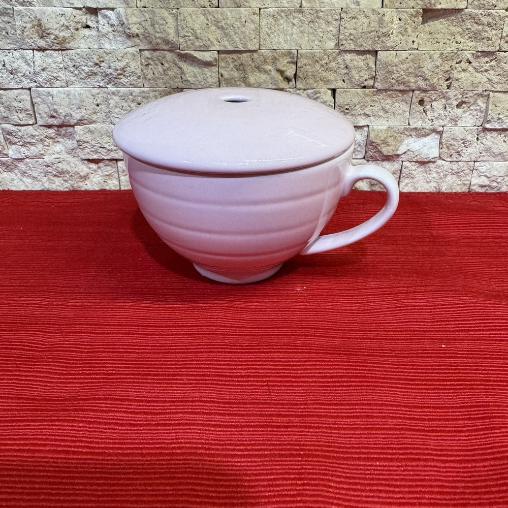 Tea Forte Cafe Teacup w/ Vented Lid Pink Porcelain Steeps 8 oz  Keeps Tea Warm!‎